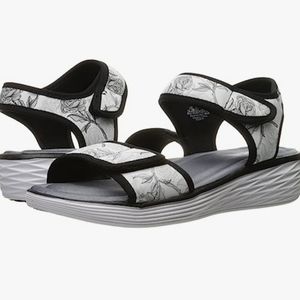 RYKA Women's Nora White and Gray Sandals.